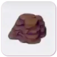 Cooled molten rock